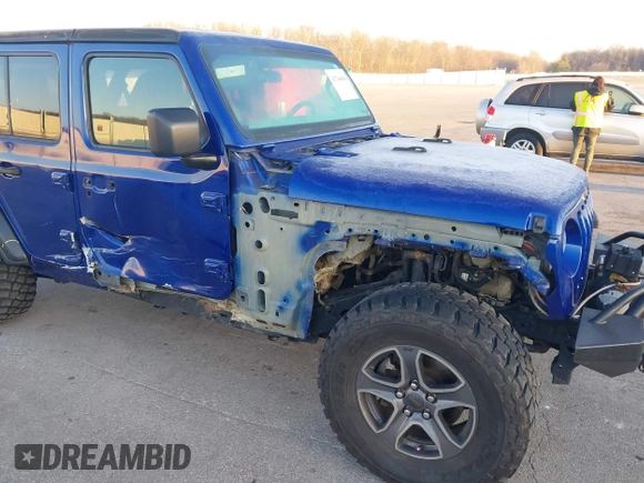 2018 Jeep Wrangler Unlimited Sport with VIN 1C4HJXDN2JW282882, listed as a IAAI auction lot 41744064 with 111,183 mi miles and . Bid and sale history available at DreamBid. Image 6.
