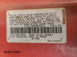 1991 Toyota Tercel z VIN JT2EL43B3M0053811, wystawiony jako Copart lot #49184455 z przebiegiem 105 982 mil mil oraz Szkoda całkowita • Salvage title. Historia ofert i sprzedaży dostępna na DreamBid. Obrazek 14.
