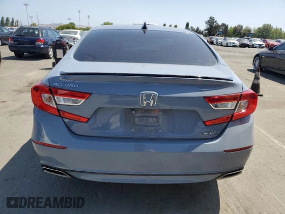 2021 Honda Accord Sport with VIN 1HGCV1F36MA122661, listed as a Copart auction lot 59363855 with 51,445 mi miles and Salvage title. Bid and sale history available at DreamBid. Image 6.