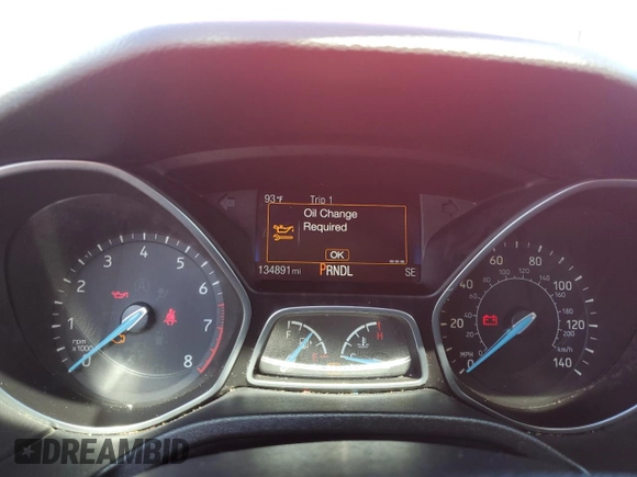 2017 Ford Focus SE with VIN 1FADP3F2XHL248070, listed as a Copart auction lot 55969785 with 134,891 mi miles and Clean title. Bid and sale history available at DreamBid. Image 9.