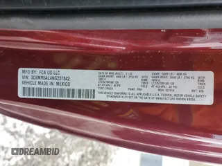 2022 Ram 2500 with VIN 3C6MR5AL4NG237842, listed as a Copart auction lot 87160584 with Not provided miles and Salvage title. Bid and sale history available at DreamBid. Image 12.