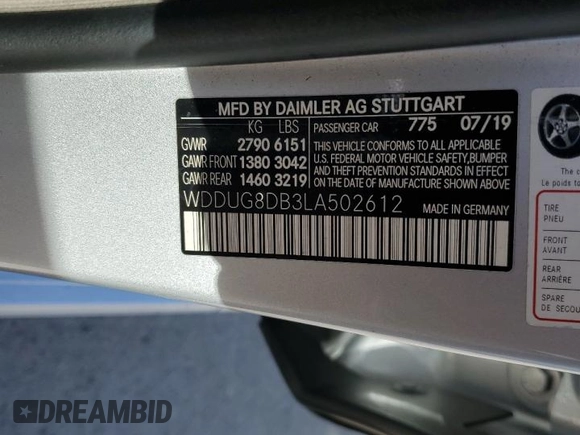 2020 Mercedes-Benz S-Class S 560 with VIN WDDUG8DB3LA502612, listed as a Copart auction lot 88217025 with 139,914 mi miles and Salvage Title. Bid and sale history available at carsss.com. Image 14.