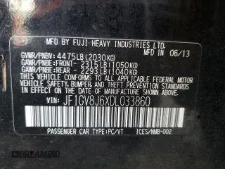2013 Subaru Impreza Sedan WRX WRX STI with VIN JF1GV8J6XDL033860, listed as a Copart auction lot 85730894 with 130,785 mi miles and Salvage Title. Bid and sale history available at carsss.com. Image 13.