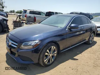 2018 Mercedes-Benz C 300 with VIN 55SWF4KBXJU282633, listed as a Copart auction lot 60121545 with 76,250 mi miles and Salvage title. Bid and sale history available at DreamBid. Image 1.