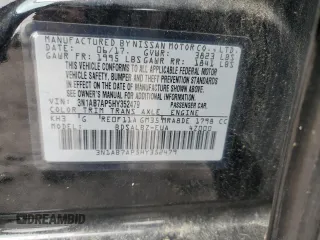 2017 Nissan Sentra S with VIN 3N1AB7AP5HY352479, listed as a Copart auction lot 58863705 with 103,983 mi miles and Salvage title. Bid and sale history available at DreamBid. Image 12.