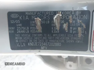 2006 Kia Sportage LX with VIN KNDJE723467202880, listed as a IAAI auction lot 41828141 with 263,068 mi miles and . Bid and sale history available at DreamBid. Image 9.