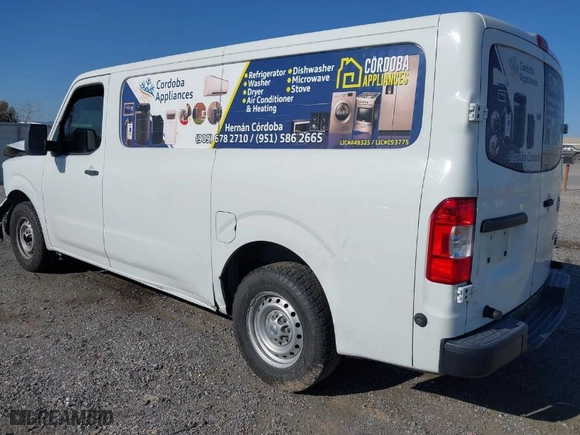 2017 Nissan NV Cargo S with VIN 1N6BF0KMXHN800601, listed as a IAAI auction lot 41972198 with 208,279 mi miles. Bid and sale history available at carsss.com. Image 3.