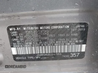 2020 Mitsubishi Outlander Sport ES 2.0 with VIN JA4AR3AU0LU007955, listed as a IAAI auction lot 40268798 with 48,488 mi miles. Bid and sale history available at carsss.com. Image 9.