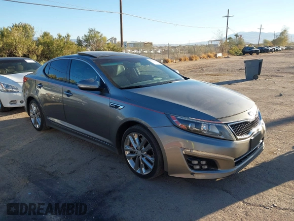 2014 Kia Optima SXL Turbo with VIN 5XXGR4A60EG351334, listed as a IAAI auction lot 41513606 with 174,382 mi miles and . Bid and sale history available at DreamBid. Image 1.
