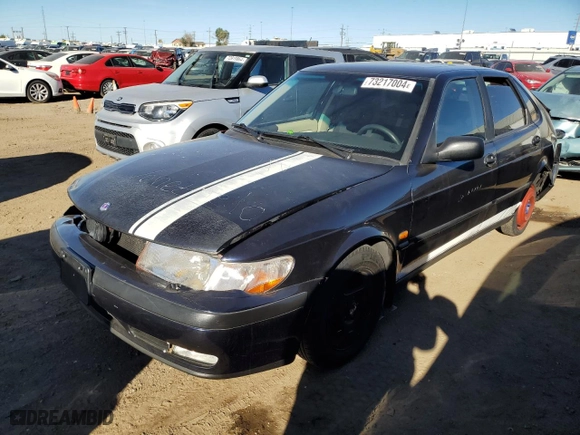 1999 Saab 9-3 with VIN YS3DD55N7X2004111, listed as a Copart auction lot 73217004 with 211,071 mi miles and Non Repairable. Bid and sale history available at carsss.com. Image 1.