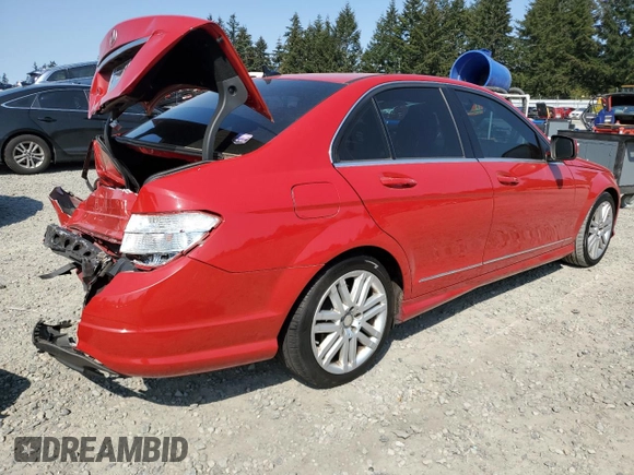 2009 Mercedes-Benz C 300 Sport with VIN WDDGF54X19R053399, listed as a Copart auction lot 54053785 with 144,089 mi miles and Salvage Title. Bid and sale history available at DreamBid. Image 3.