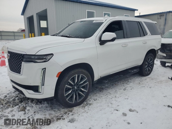 2021 Cadillac Escalade Premium Luxury with VIN 1GYS4BKL4MR414197, listed as a Copart auction lot 88093605 with 63,196 mi miles and Salvage title. Bid and sale history available at DreamBid. Image 1.