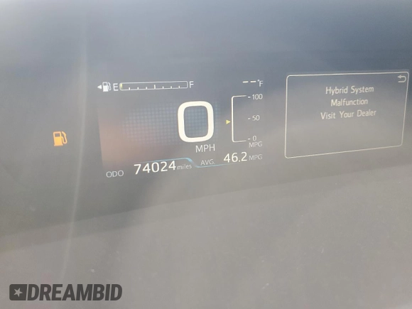 2016 Toyota Prius Four with VIN JTDKARFU6G3016703, listed as a Copart auction lot 49902125 with 74,024 mi miles and Salvage Title. Bid and sale history available at DreamBid. Image 9.