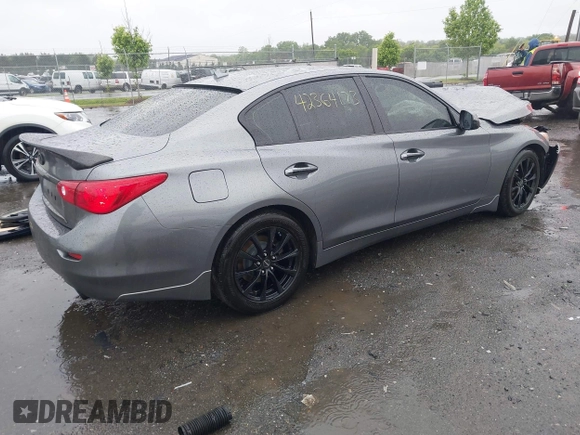 2015 Infiniti Q50 Premium with VIN JN1BV7APXFM358127, listed as a IAAI auction lot 42364173 with 97,512 mi miles and . Bid and sale history available at DreamBid. Image 4.