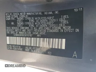 2012 Toyota Sienna with VIN 5TDKA3DC6CS010187, listed as a Copart auction lot 86885234 with 145,745 mi miles and Salvage Title. Bid and sale history available at DreamBid. Image 14.