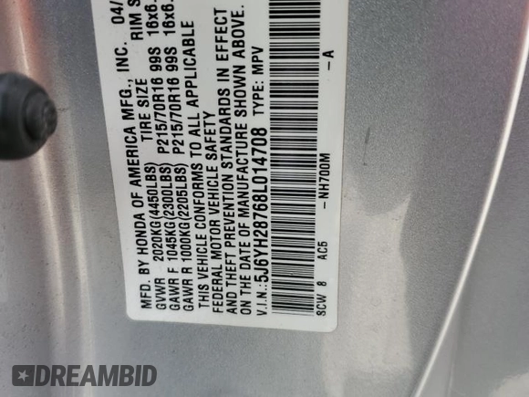 2008 Honda Element EX with VIN 5J6YH28768L014708, listed as a Copart auction lot 51157045 with 149,377 mi miles and Salvage Title. Bid and sale history available at DreamBid. Image 12.