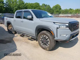 2023 Nissan Frontier SV with VIN 1N6ED1EK4PN622489, listed as a IAAI auction lot 42400562 with 25,595 mi miles and . Bid and sale history available at DreamBid. Image 1.