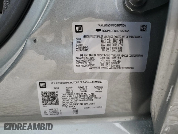 2024 Chevrolet Silverado 1500 RST with VIN 2GCPADED3R1250655, listed as a Copart auction lot 44391345 with 12,279 mi miles and Salvage Title. Bid and sale history available at carsss.com. Image 14.