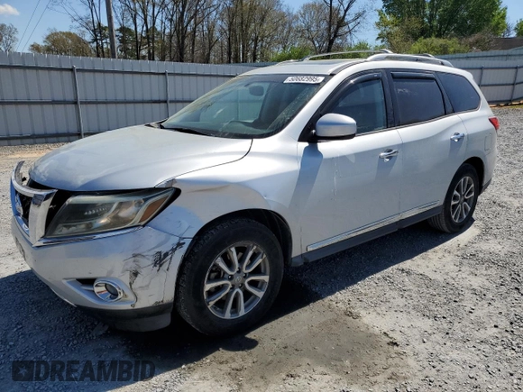 2013 Nissan Pathfinder SL with VIN 5N1AR2MN3DC638030, listed as a Copart auction lot 50682995 with 164,614 mi miles and Salvage Title. Bid and sale history available at DreamBid. Image 1.