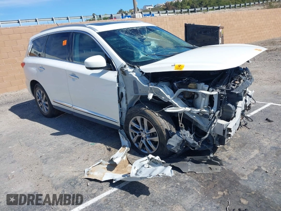 2015 Infiniti QX60 with VIN 5N1AL0MN2FC526327, listed as a IAAI auction lot 41611227 with 1 mi miles. Bid and sale history available at carsss.com. Image 1.