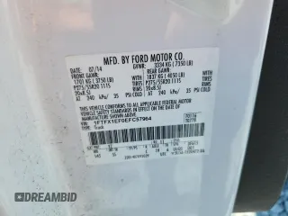 2014 Ford F-150 XL with VIN 1FTFX1EF0EFC57964, listed as a Copart auction lot 61936865 with 152,898 mi miles and Clean title. Bid and sale history available at DreamBid. Image 12.