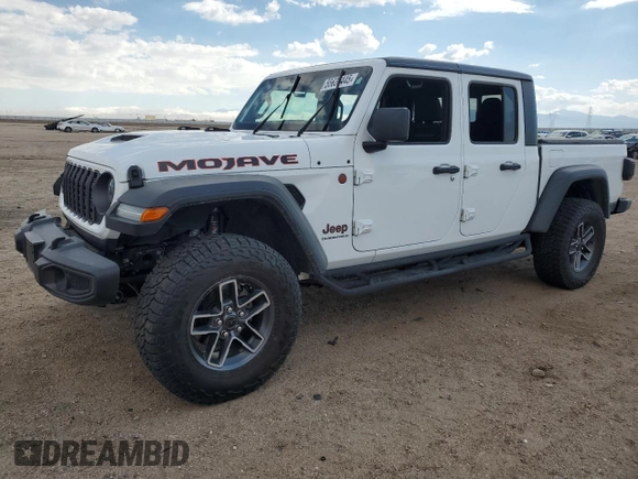 2024 Jeep Gladiator Mojave X z VIN 1C6JJTEG7RL114847, wystawiony jako Copart lot #55635445 z przebiegiem 11 011 mil mil oraz Szkoda całkowita • Salvage title. Historia ofert i sprzedaży dostępna na DreamBid. Obrazek 1.