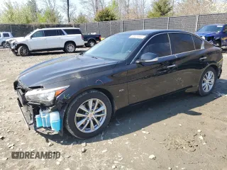 2016 Infiniti Q50 2.0t Premium with VIN JN1CV7AR9GM253313, listed as a Copart auction lot 50924685 with 53,965 mi miles and Salvage Title. Bid and sale history available at carsss.com. Image 1.