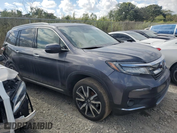 2021 Honda Pilot Touring 8-Passenger with VIN 5FNYF5H93MB014192, listed as a Copart auction lot 44785555 with 32,289 mi miles and Salvage Title. Bid and sale history available at DreamBid. Image 4.