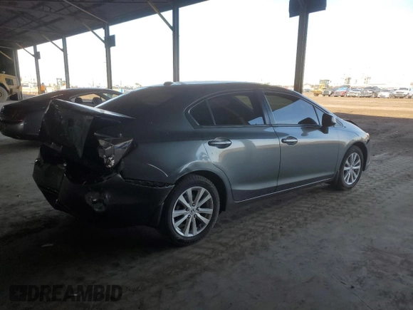 2012 Honda Civic EX with VIN 2HGFB2F83CH545950, listed as a Copart auction lot 52425815 with 91,623 mi miles and Salvage Title. Bid and sale history available at DreamBid. Image 3.