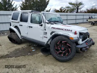 2018 Jeep Wrangler Unlimited Rubicon with VIN 1C4HJXFGXJW244945, listed as a Copart auction lot 49893645 with 45,802 mi miles and Salvage title. Bid and sale history available at DreamBid. Image 4.
