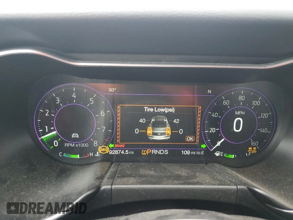 2019 Ford Mustang GT Premium with VIN 1FATP8FF2K5124544, listed as a Copart auction lot 65236465 with 92,874 mi miles and Non repairable. Bid and sale history available at DreamBid. Image 9.