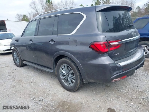 2023 Infiniti QX80 LUXE with VIN JN8AZ2AE2P9302125, listed as a IAAI auction lot 41546696 with 58,323 mi miles. Bid and sale history available at carsss.com. Image 3.