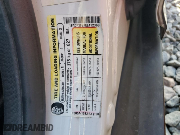 2014 Ford Focus SE with VIN 1FADP3F27EL412368, listed as a Copart auction lot 51463155 with 143,484 mi miles and Salvage Title. Bid and sale history available at DreamBid. Image 13.