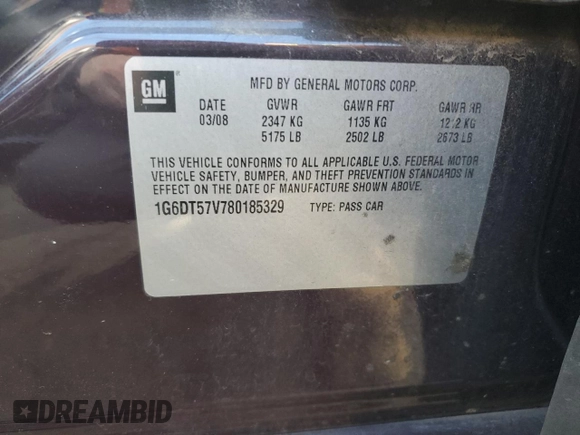 2008 Cadillac CTS AWD w/1SB with VIN 1G6DT57V780185329, listed as a Copart auction lot 75596724 with 122,387 mi miles and Salvage Title. Bid and sale history available at carsss.com. Image 12.