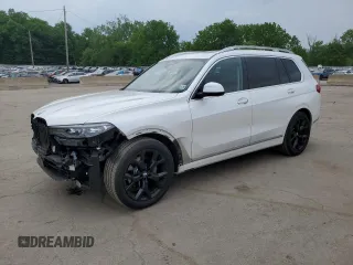 2022 BMW X7 xDrive40i z VIN 5UXCW2C00N9K29220, wystawiony jako Copart lot #59140955 z przebiegiem 56 877 mil mil oraz Szkoda całkowita • Salvage title. Historia ofert i sprzedaży dostępna na DreamBid. Obrazek 1.