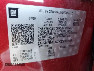 2019 GMC Acadia SLT with VIN 1GKKNMLA7KZ299298, listed as a Copart auction lot 50488175 with 0 mi miles and Clean Title. Bid and sale history available at carsss.com. Image 15.