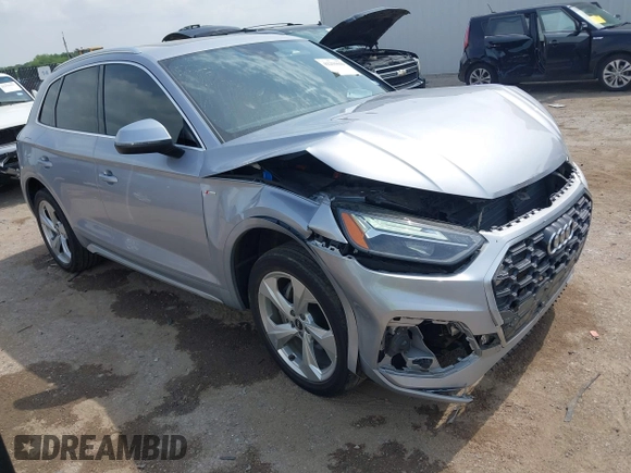 2022 Audi Q5 S line Premium Plus with VIN WA1EAAFY2N2081546, listed as a IAAI auction lot 42255043 with 33,371 mi miles and . Bid and sale history available at DreamBid. Image 1.