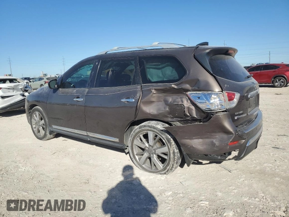 2016 Nissan Pathfinder Platinum with VIN 5N1AR2MN3GC605968, listed as a Copart auction lot 81529274 with 82,770 mi miles and Salvage Title. Bid and sale history available at carsss.com. Image 2.