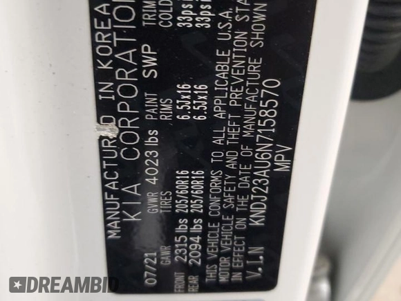 2022 Kia Soul LX with VIN KNDJ23AU6N7158570, listed as a Copart auction lot 48503525 with 57,199 mi miles and Salvage Title. Bid and sale history available at DreamBid. Image 14.