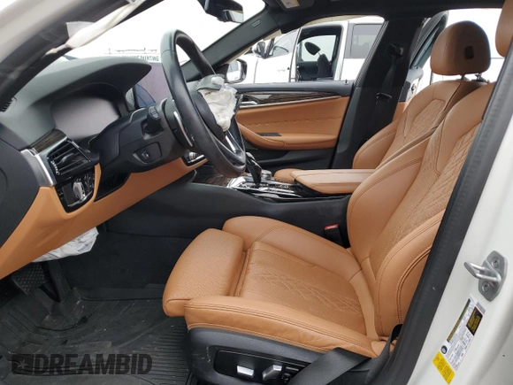 2021 BMW 5 Series 540i with VIN WBA53BJ01MWW93023, listed as a Copart auction lot 43146455 with Not Provided miles and Salvage Title. Bid and sale history available at DreamBid. Image 7.