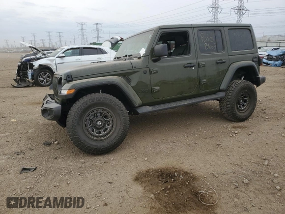 2021 Jeep Wrangler Unlimited Sahara Altitude с VIN 1C4HJXEN3MW668178, выставлен на аукционе Copart как лот 53570985 с пробегом Не указан миль и Списание • Salvage title. История ставок и продаж доступна на DreamBid. Изображение 1.