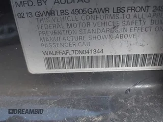 2013 Audi A4 Premium Plus with VIN WAUFFAFL7DN041344, listed as a IAAI auction lot 41194184 with 106,187 mi miles. Bid and sale history available at carsss.com. Image 9.