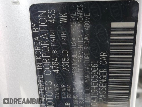 2017 Kia Cadenza Technology z VIN KNALC4J19H5059661, wystawiony jako Copart lot #52782475 z przebiegiem 94 290 mil mil oraz Szkoda całkowita • Salvage title. Historia ofert i sprzedaży dostępna na DreamBid. Obrazek 14.