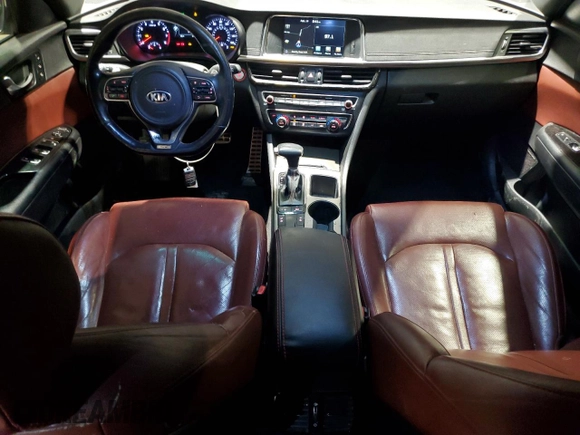 2016 Kia Optima SX Turbo with VIN 5XXGW4L27GG011734, listed as a Copart auction lot 45568905 with 142,900 mi miles and Salvage Title. Bid and sale history available at carsss.com. Image 8.