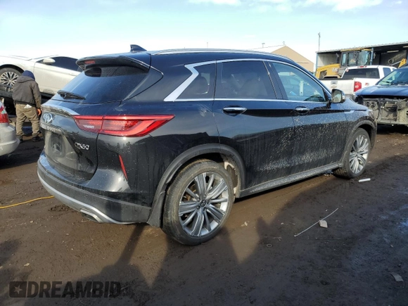 2021 Infiniti QX50 SENSORY with VIN 3PCAJ5CB0MF114230, listed as a Copart auction lot 46273185 with 47,328 mi miles and Salvage Title. Bid and sale history available at carsss.com. Image 3.