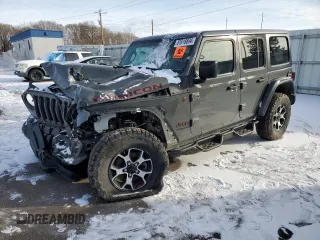 2021 Jeep Wrangler Unlimited Rubicon with VIN 1C4HJXFG0MW564456, listed as a Copart auction lot 81616694 with 0 mi miles and Salvage Title. Bid and sale history available at carsss.com. Image 1.