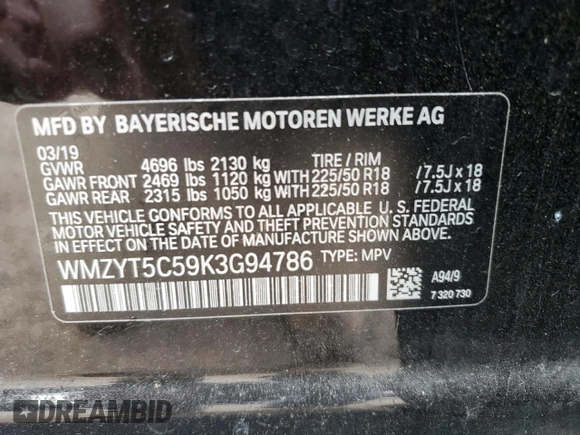 2019 MINI Countryman Cooper S with VIN WMZYT5C59K3G94786, listed as a Copart auction lot 75271294 with 0 mi miles and Non Repairable. Bid and sale history available at carsss.com. Image 12.