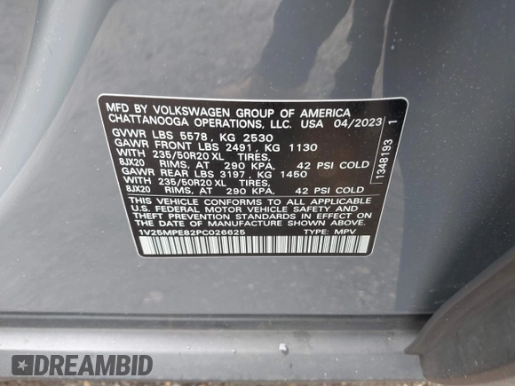 2023 Volkswagen ID.4 S z VIN 1V25MPE82PC026625, wystawiony jako IAAI lot #42256114 z przebiegiem 37 084 mil mil oraz . Historia ofert i sprzedaży dostępna na DreamBid. Obrazek 9.