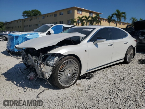 2019 Lexus LS 500 with VIN JTHB51FF2K5009086, listed as a Copart auction lot 52025265 with 93,215 mi miles and Non repairable. Bid and sale history available at DreamBid. Image 1.
