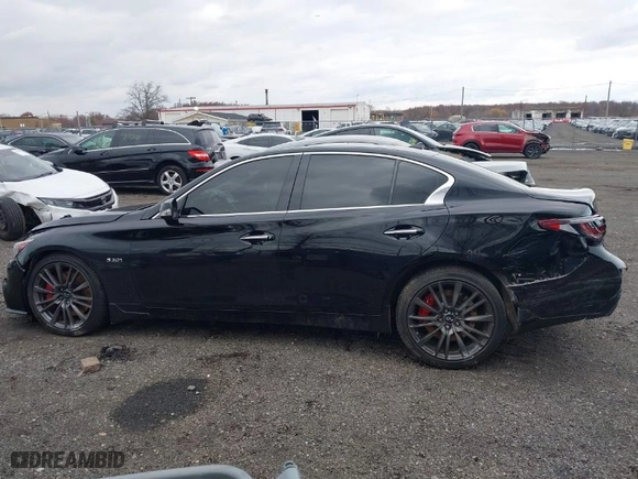2018 Infiniti Q50 RED SPORT 400 with VIN JN1FV7AR4JM481806, listed as a IAAI auction lot 40968949 with 80,924 mi miles. Bid and sale history available at carsss.com. Image 14.
